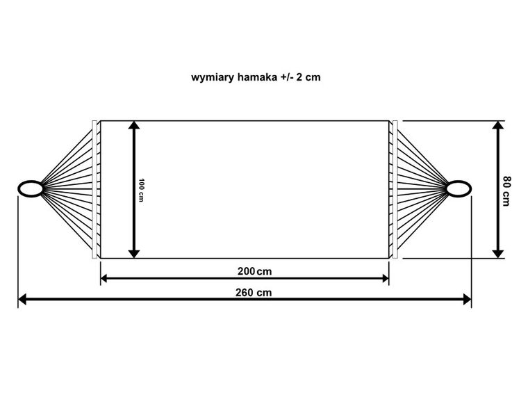 Royokamp, hamak z frędzlami, 1-osobowy, Miami Natura Jungle, 200-100 cm