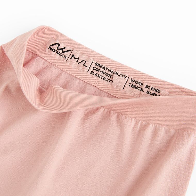 Różowe legginsy termoaktywne z domieszką wełny NOWEAR