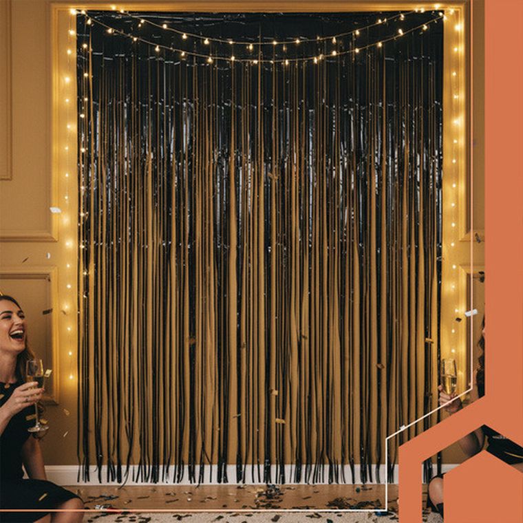 Ruhhy, kurtyna dekoracyjna, czarna, 100-200 cm