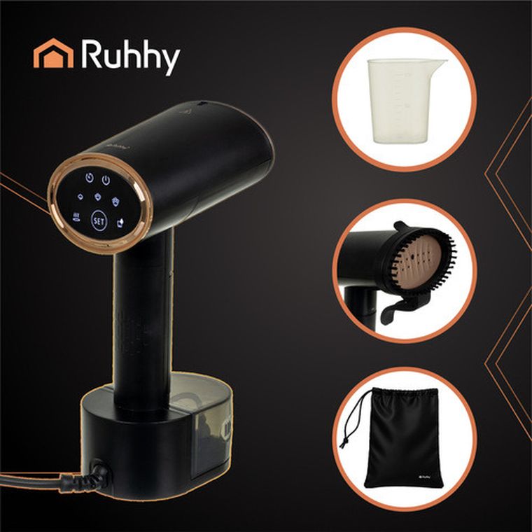 Ruhhy, parownica do ubrań, 2000W, czarna, Mysti, 26339