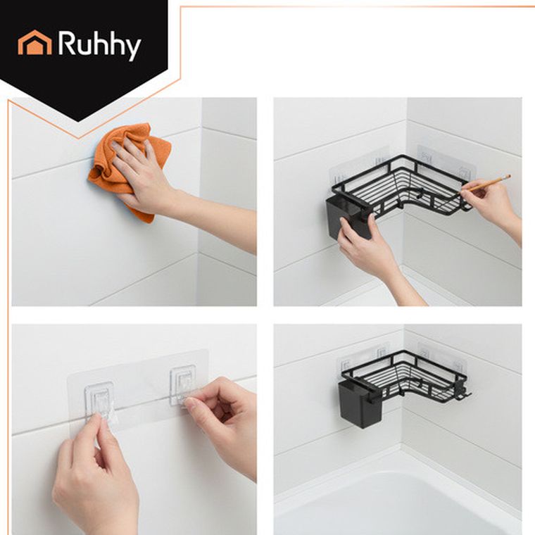 Ruhhy, półka łazienkowa, narożna, 2 szt.