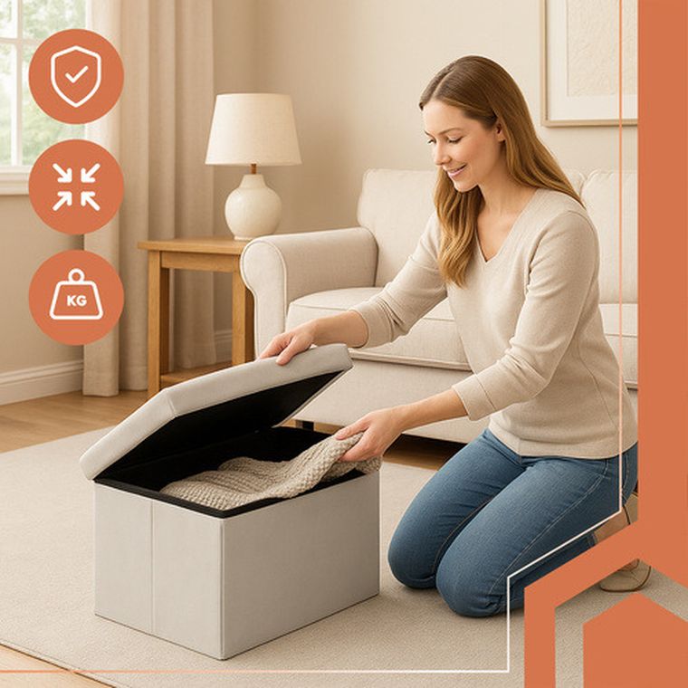 Ruhhy, pufa welurowa, szara, 60-30-30 cm