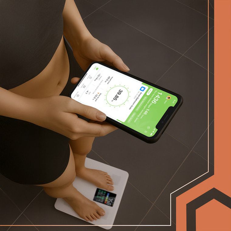 Ruhhy, waga łazienkowa, LCD-analityczna, biała