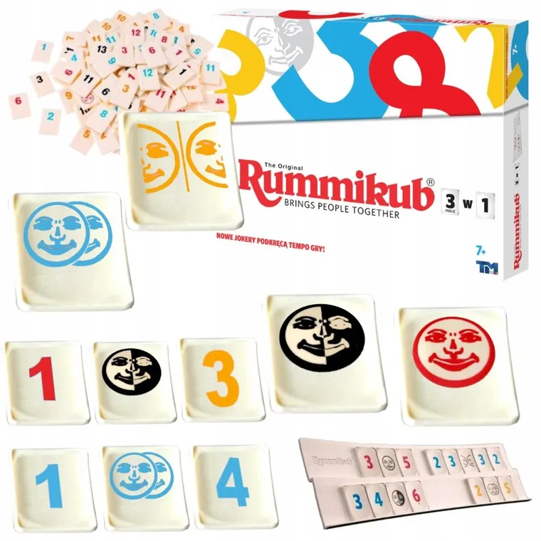 Rummikub 3w1, gra towarzyska