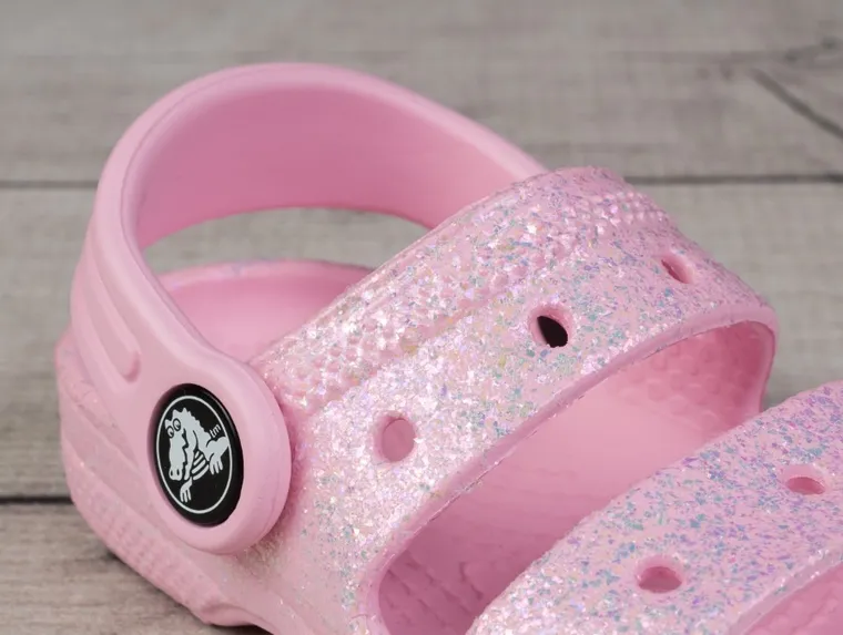Sandały dziewczęce, różowe, Crocs Classic Glitter