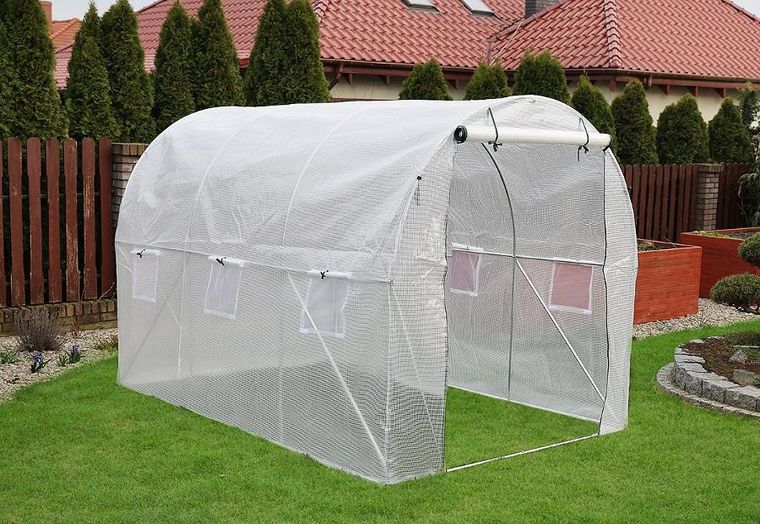 Saska Garden, folia na tunel ogrodowy, biała, 200-300-200 cm