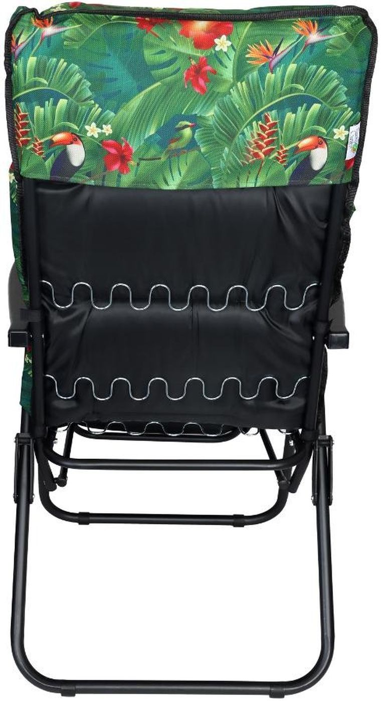 Saska Garden, fotel ogrodowy z podnóżkiem, flower, 57-83-106 cm