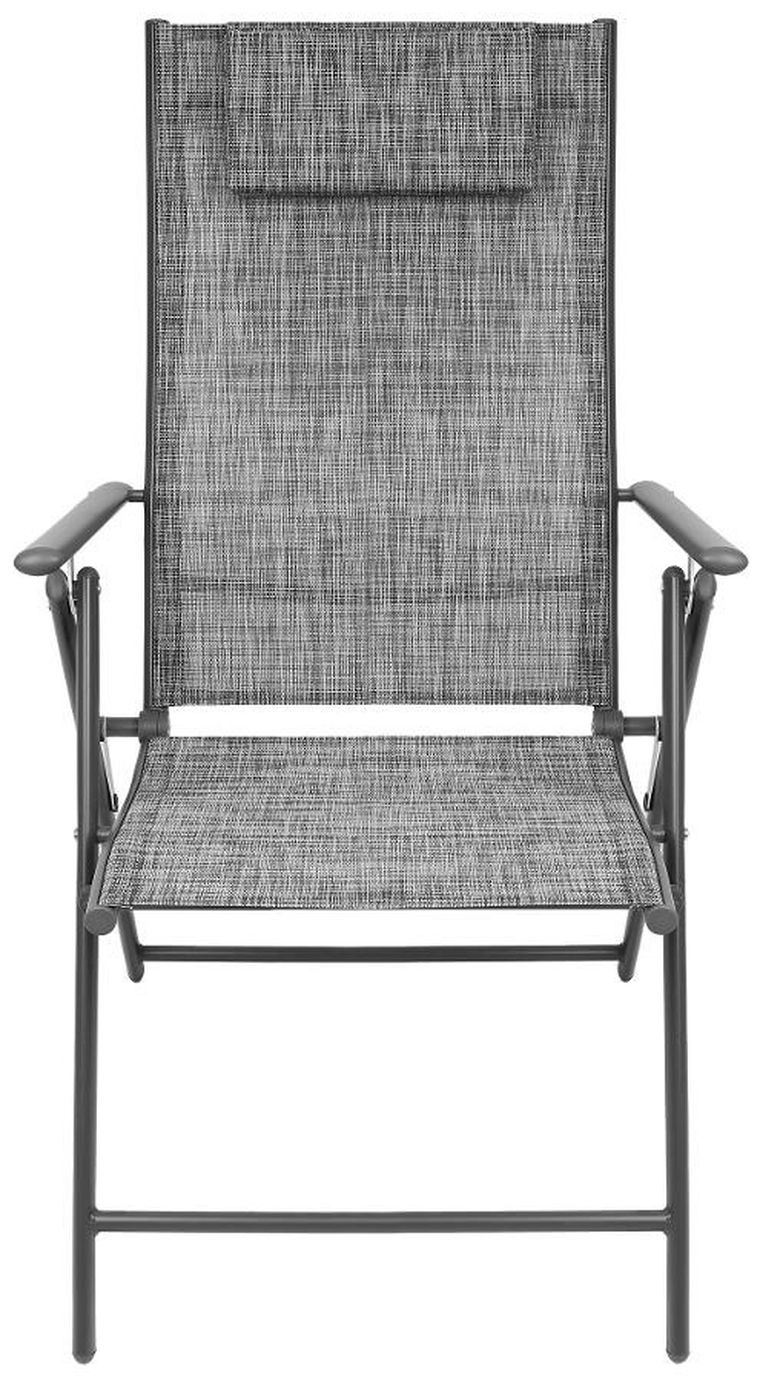 Saska Garden, krzesło ogrodowe z zagłówkiem, 7-pozycyjne, textline, 57-68-106 cm, 2 szt.