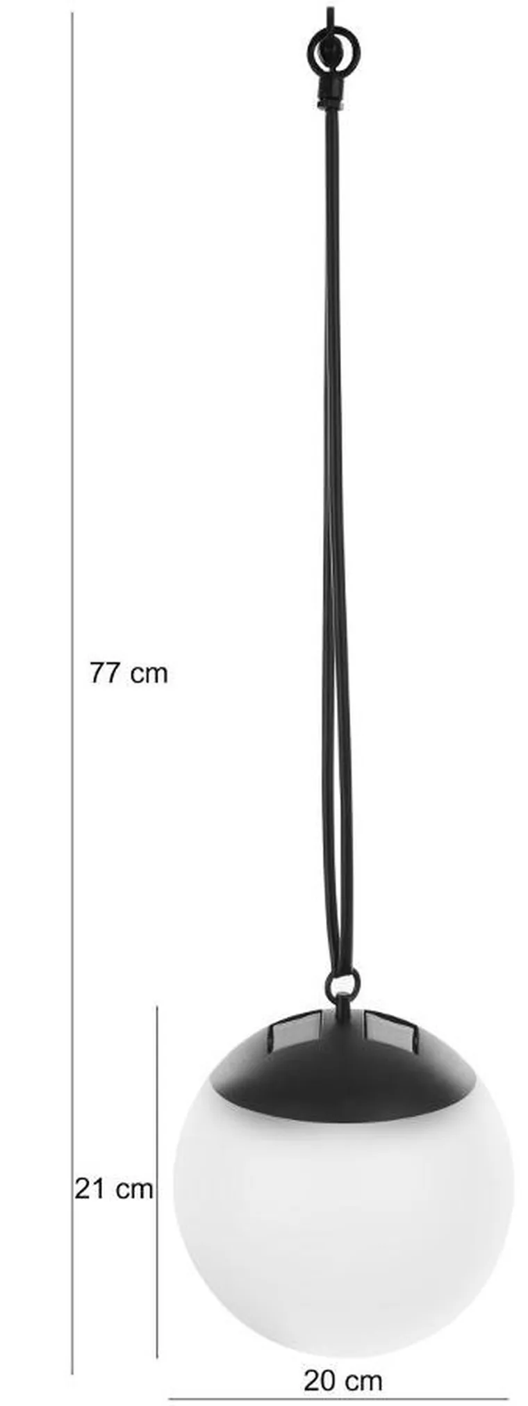 Saska Garden, lampa solarna plastikowa, kula wisząca, 20 cm