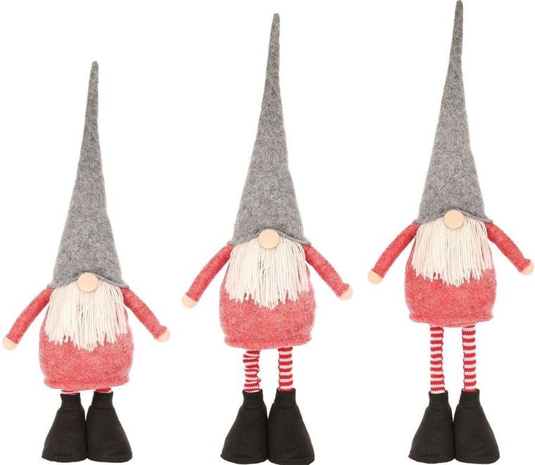 Saska Garden, skrzat, gnom dekoracyjny na teleskopowych nogach, czerwony, 64-79 cm