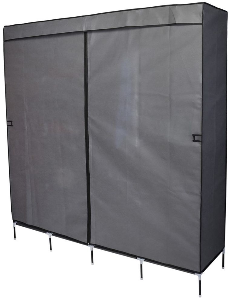 Saska Garden, szafa tekstylna, ciemnoszara, 168-45-172 cm