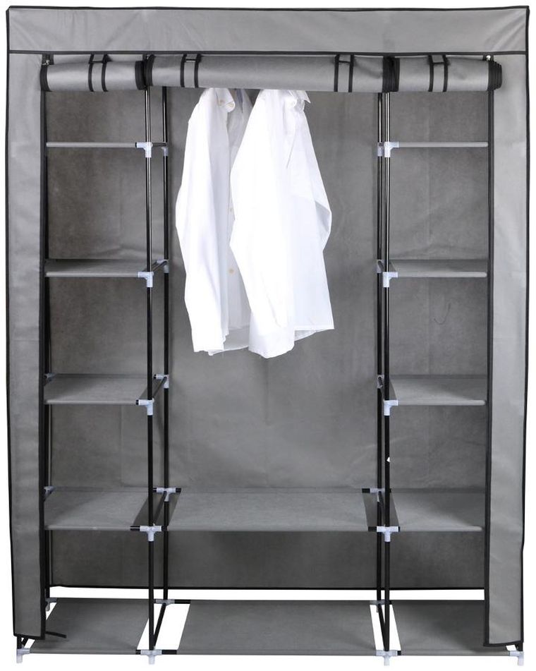 Saska Garden, szafa tekstylna, szara, 175-133-43 cm, 28873