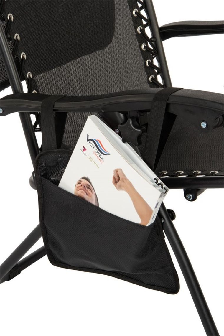 Saska Garden, wielofunkcyjny składany leżak ogrodowy z daszkiem, czarny, 175-52/65-110 cm