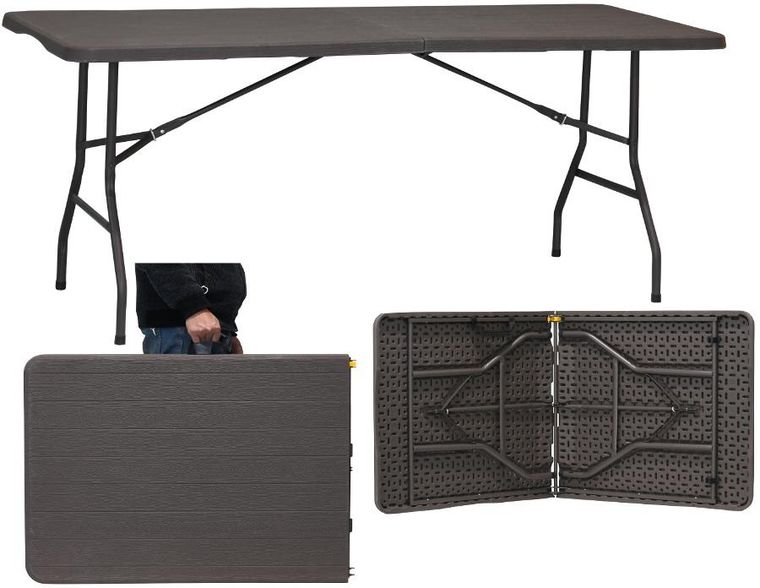 Saska Garden, Woodland, stół cateringowy, ciemny szary, 180-74 cm