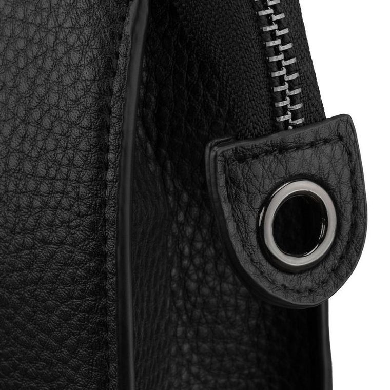 Saszetka do ręki, czarna, skóra ekologiczna, Rovicky