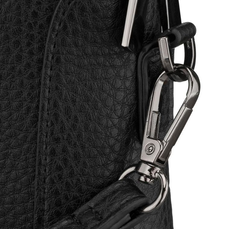 Saszetka do ręki, czarna, skóra ekologiczna, Rovicky