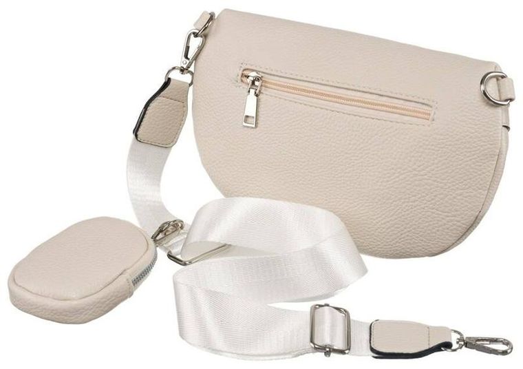 Saszetka na biodro, nerka, biała, skóra ekologiczna, Peterson