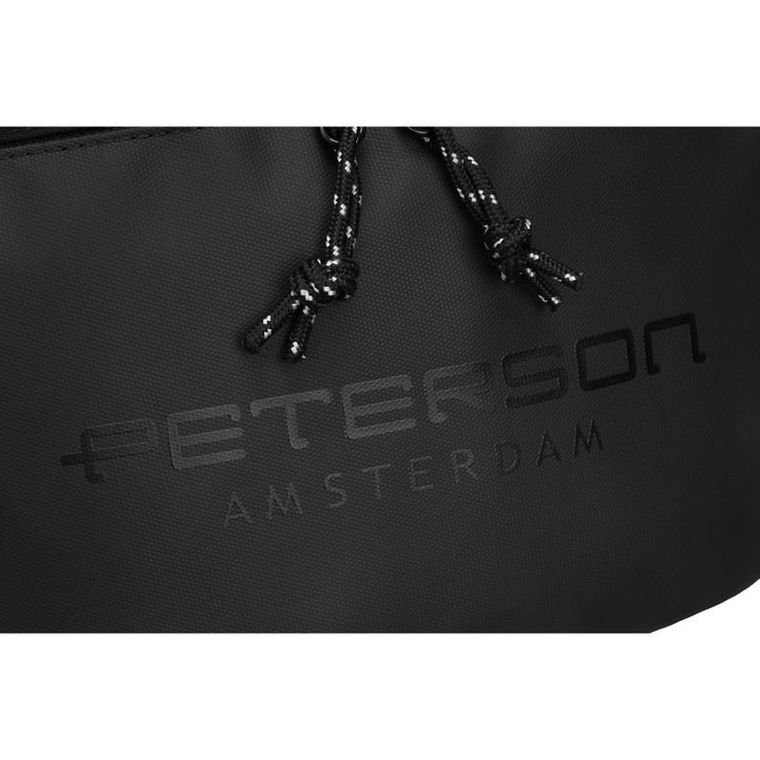 Saszetka na biodro, nerka, czarna, Peterson