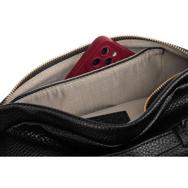 Saszetka na biodro, nerka, czarna, Peterson