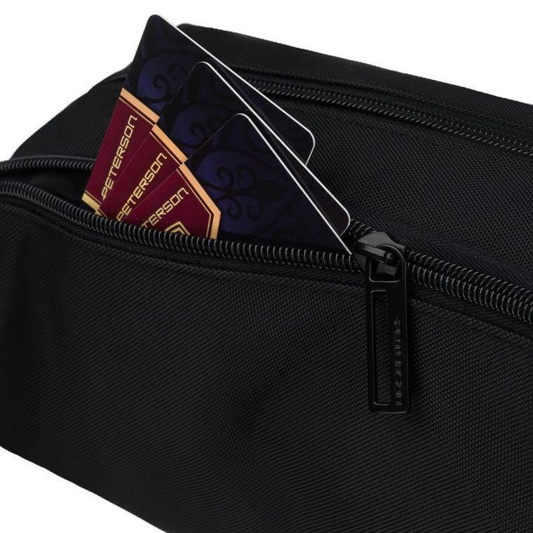 Saszetka na biodro, nerka, czarna, Peterson