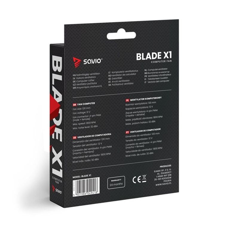 Savio, Blade, wentylator, 120 mm