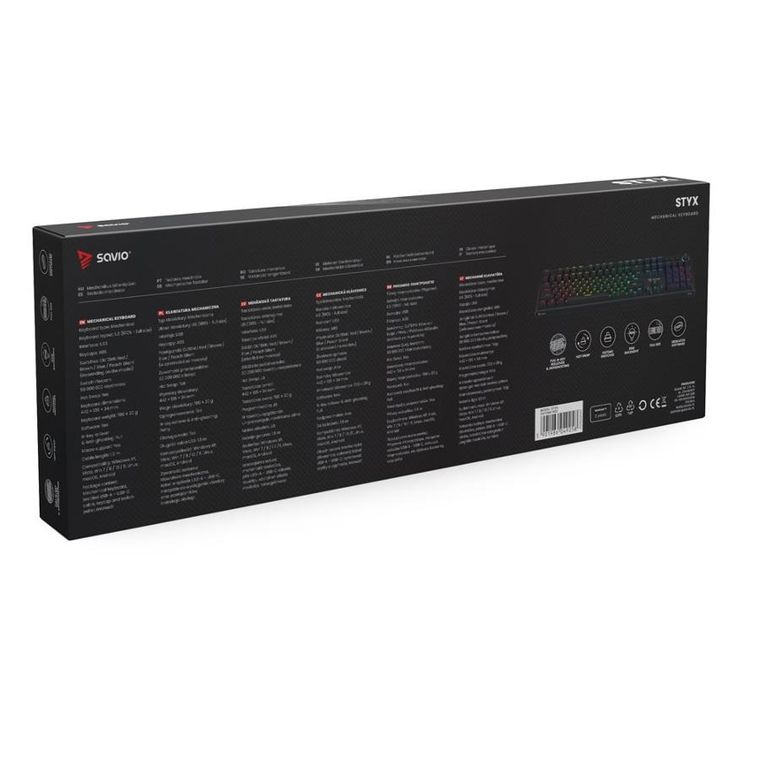 Savio, Styx, klawiatura mechaniczna, outemu, czerwony, Hot Swap RGB