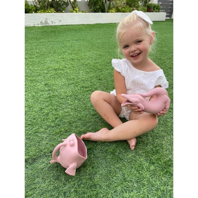 Scrunch, silikonowa konewka, krokodyl, błękitna