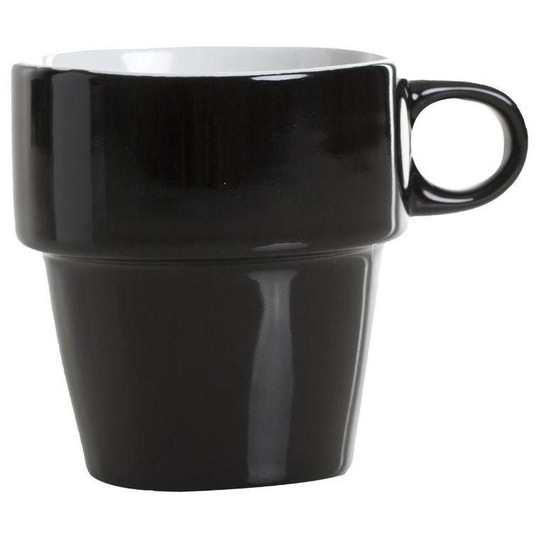 Secret de Gourmet, zestaw 6 kolorowych filiżanek do cappuccino + metalowy stojak