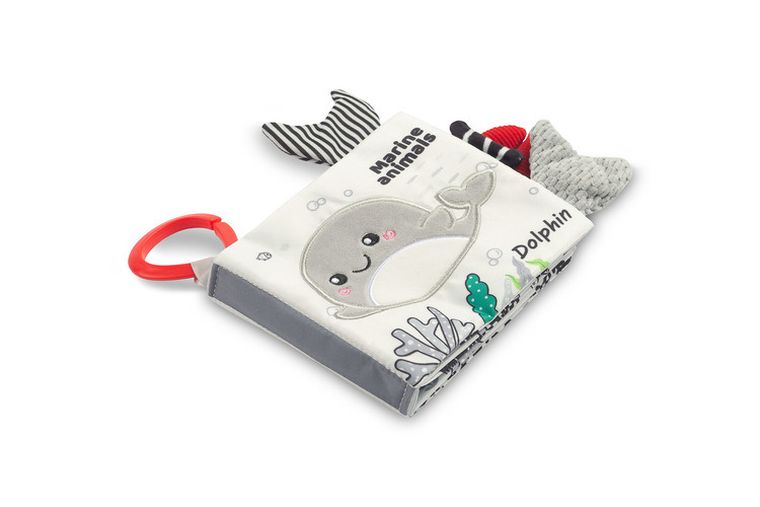 Sensillo, Black & white, książeczka materiałowa, delfin