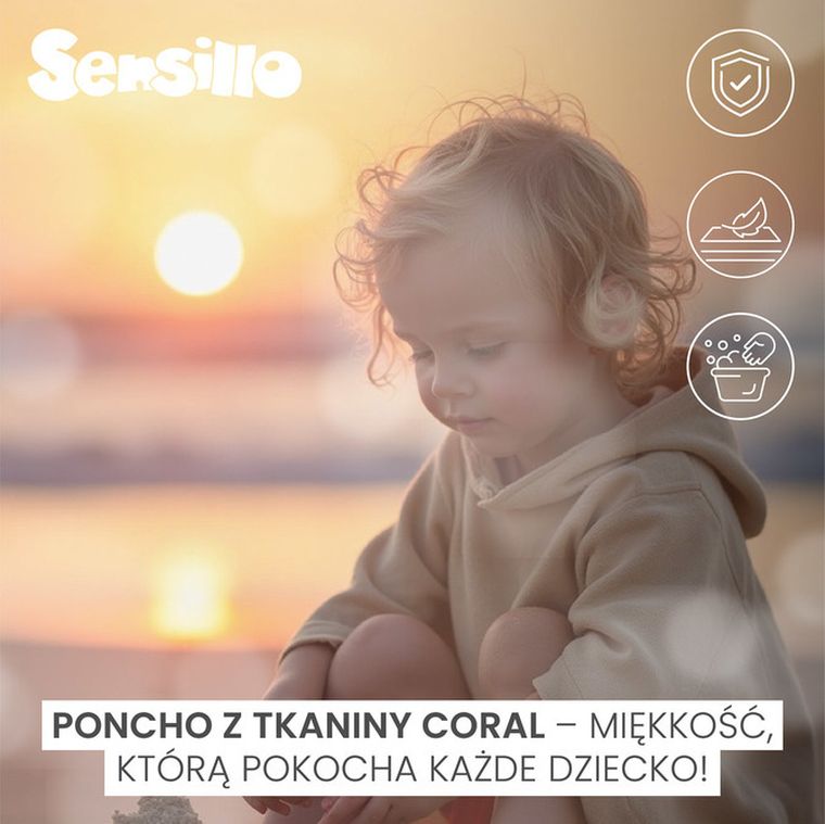 Sensillo, ponczo kąpielowe, coral grey