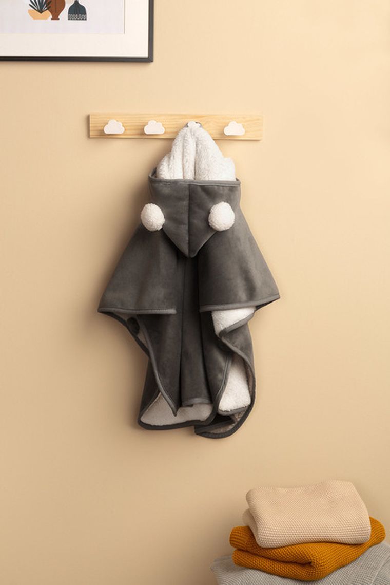 Sensillo, ponczo samochodowe, grafitowy plusz