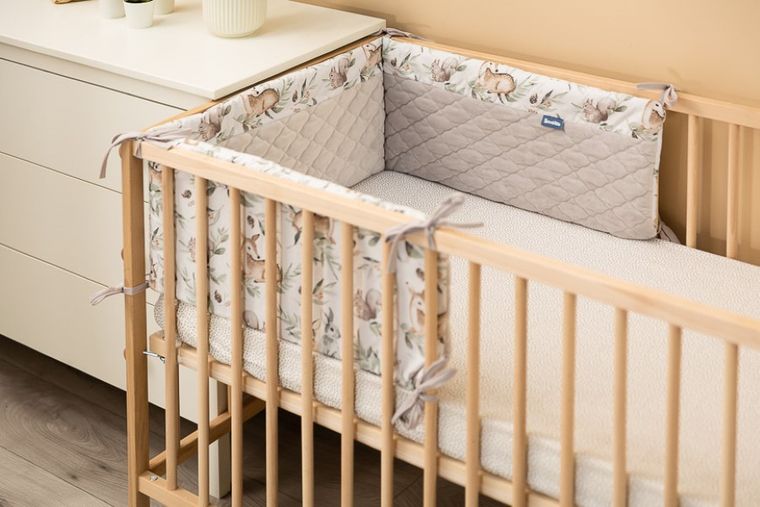 Sensillo, Sarenki, ochraniacz do łóżeczka, Plusz Karo, szary