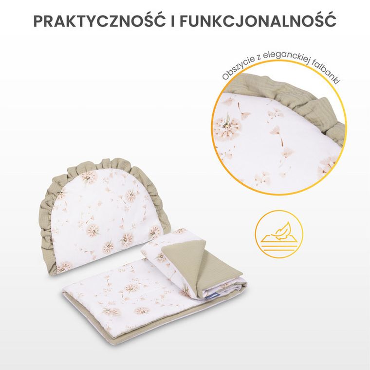 Sensillo, Teddy, komplet do wózka muślin, szary