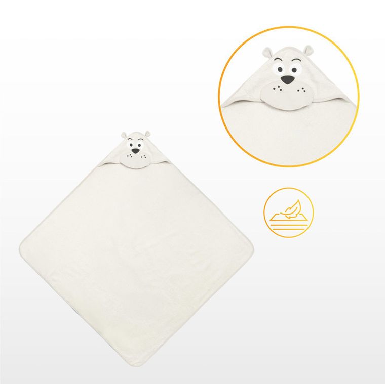 Sensillo, Water Friends, okrycie kąpielowe, miś, grey, 100-100 cm