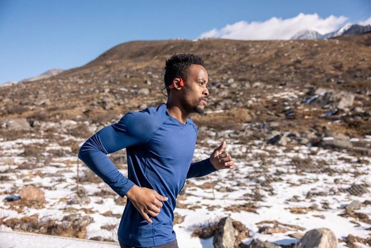 Shokz, OpenSwim Pro, słuchawki bezprzewodowe, kostne, szare