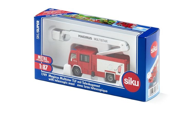 Siku, Magirus Multistar TLF, samochód strażacki z wysięgnikiem, 1749