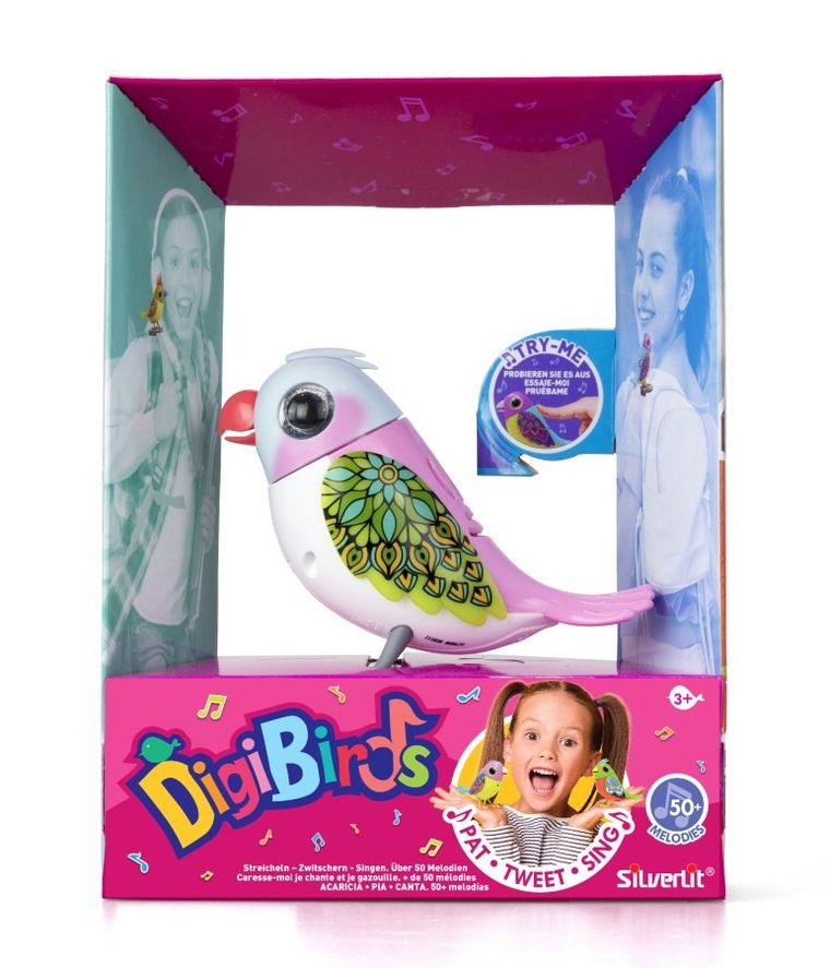 Silverlit, DigiBird, ćwierkający ptaszek, zabawka interaktywna, 1 szt.