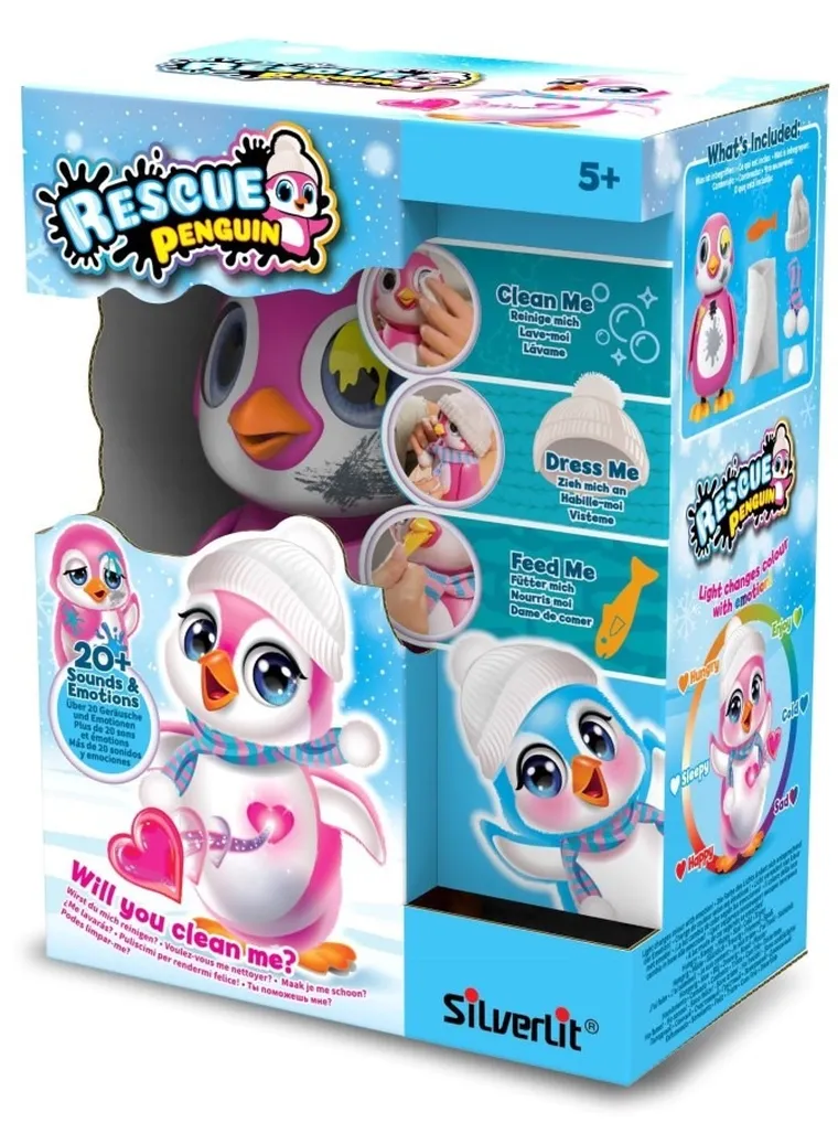 Silverlit, Pingwin, figurka interaktywna, różowy
