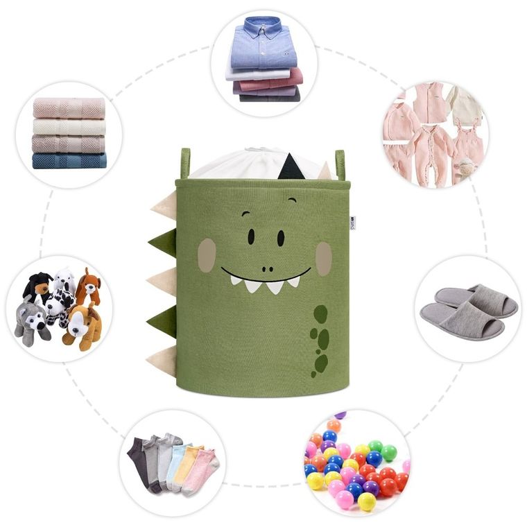 Sipo, kosz na zabawki XXL, wersja premium, zamykany na ściągacz, Dino