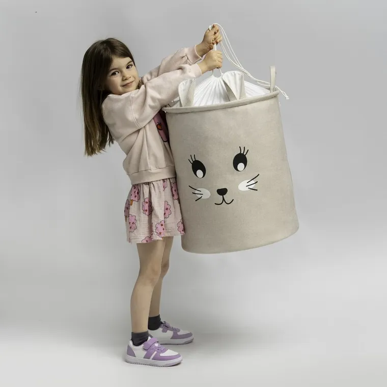 Sipo, kosz na zabawki XXL, wersja premium, zamykany na ściągacz, Królik