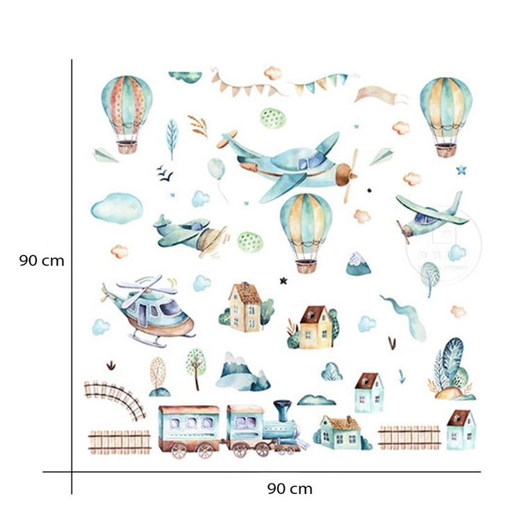 Sipo, naklejki na ścianę do pokoju dziecięcego, Samoloty i balony