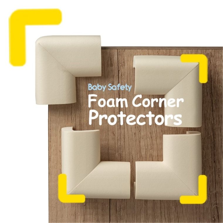 Sipo, zestaw piankowych zabezpieczeń narożników mebli, kremowe, 4 szt.