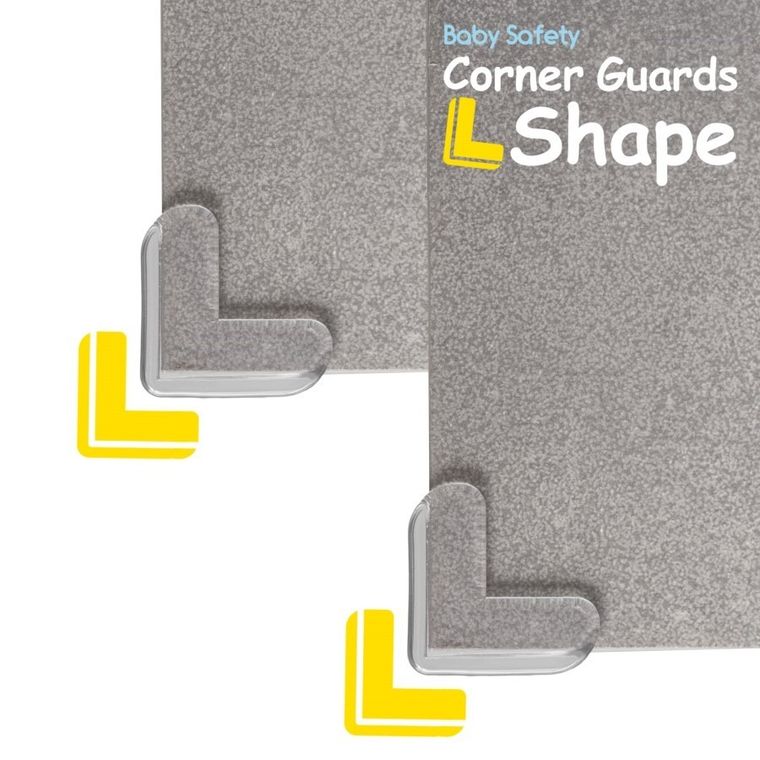 Sipo, zestaw silikonowych, transparentnych zabezpieczeń narożników mebli, kształt L, 12 szt.