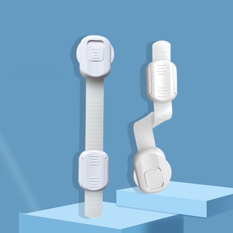 Sipo, zestaw zabezpieczeń do szaf i szuflad z podwójnym przyciskiem i regulacją, 6 szt.