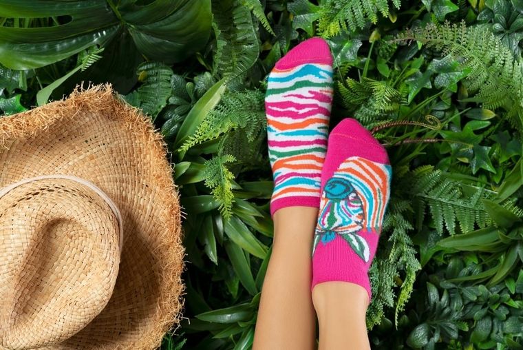 Skarpetki damskie, stopki, mix, Zebra, Italian Fashion