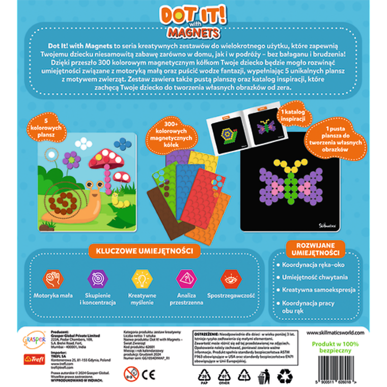 Skillmatics, Dot it! With Magnets, Świat Zwierząt, kreatywna mozaika