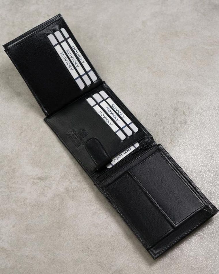 Skórzany portfel męski z kieszenią na dowód rejestracyjny, Cavaldi