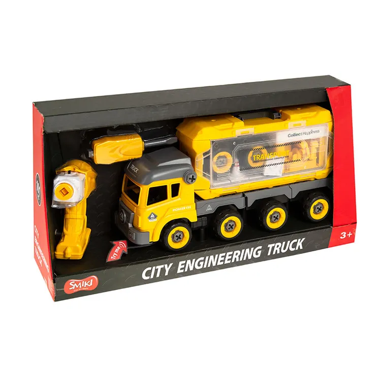 Smiki, ciężarówka transportowa z dźwiękiem, śrubokręt, zestaw