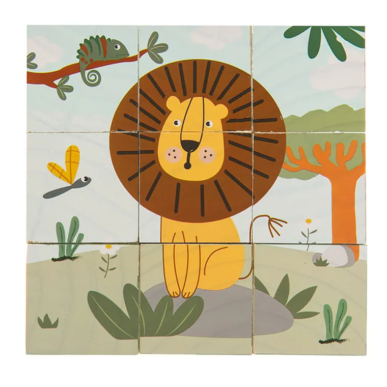 Smiki, Dżungla, klocki drewniane, układanka