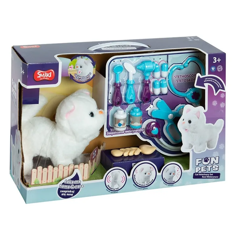 Smiki, Kotek u weterynarza, zestaw z interaktywną maskotką i akcesoriami